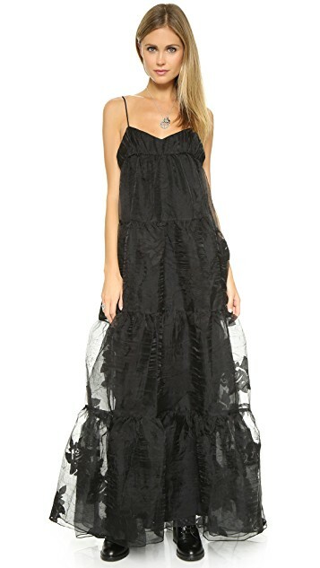 tiered tulle maxi dress