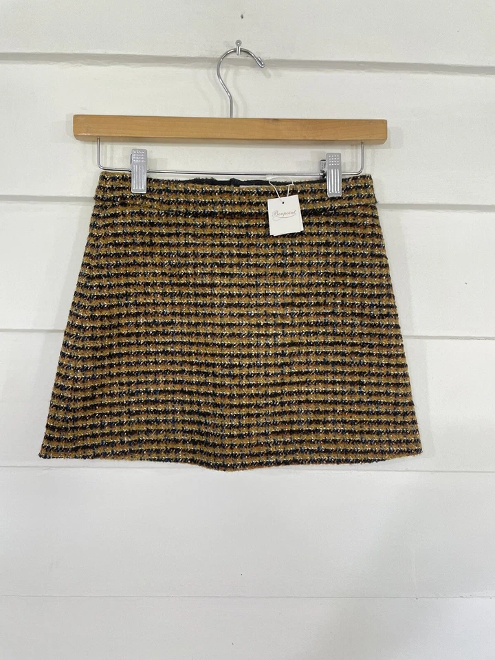 全新 Bonpoint 女孩多色羊毛迷你裙跳棋 尺寸 10 腰 24" Y138C — 第 2/4 张图片