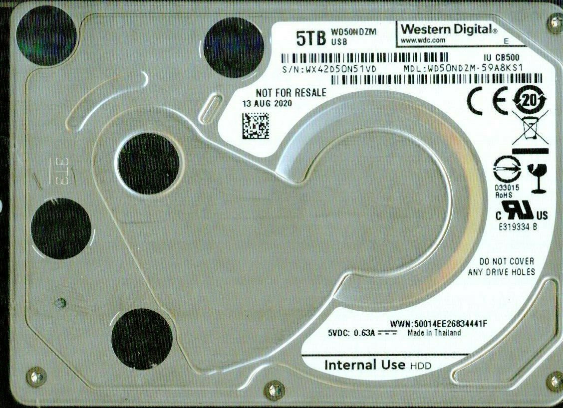 WD50NDZM-59A8KS1 Western Digital 5TB USB C WX42 AUG 2020 | eBay