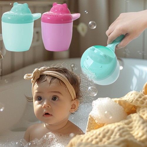 2pcs Baby Bath Cup Toddler Rinse Cup Thickened Cartoon Pourer Safety For Kids - Picture 7 of 14