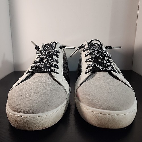 Women's Size 11 VINTAGE HAVANA Bianca Sneaker EU 41.5 | Black Pebbled + Gold - Picture 7 of 16