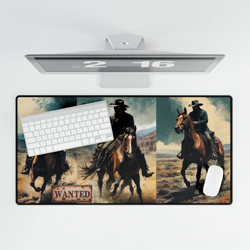 Cowboy Desk Mat, Western Style Deskpad for Office or Home, Cowgirl Mouse Pad, - Picture 5 of 13