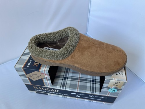 Haggar Men's M Indoor/Outdoor Sole Shoes Memory Foam Slippers Size 8-9 - Picture 4 of 7