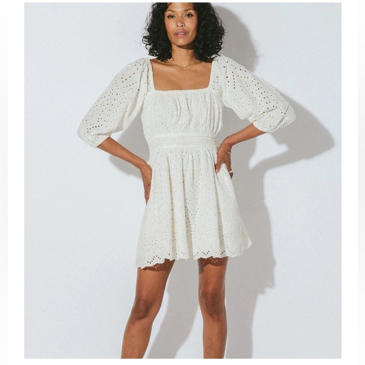 Cleobella Aria Mini Dress 100% Organic Cotton Size Large Ivory NWT | eBay