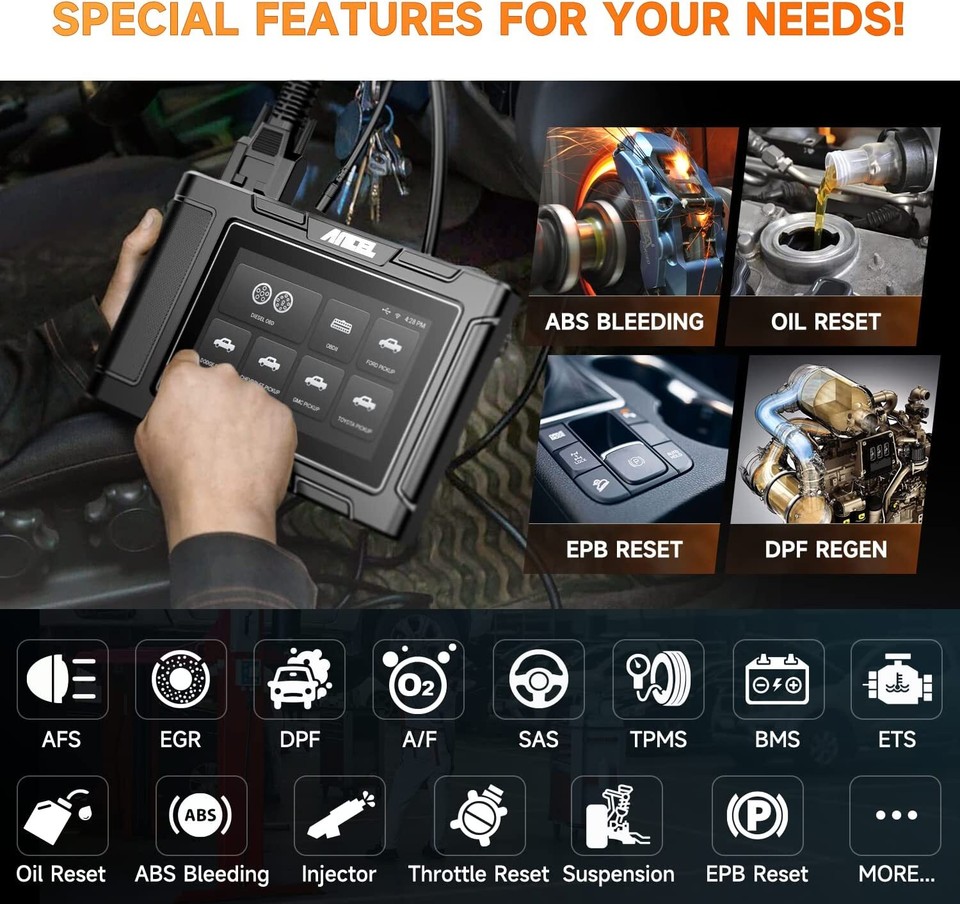 ANCEL HD3500 Pickup Truck OBD2 Scanner All System Diagnostic Tool for ...