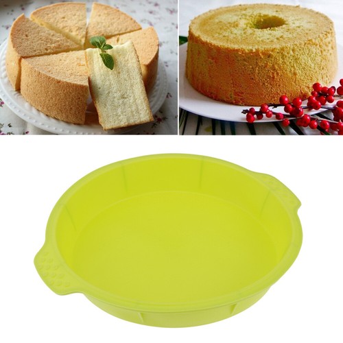 Round Silicone Cake Pan Cake Mold Bakeware for Pizza Chocolate (Green)