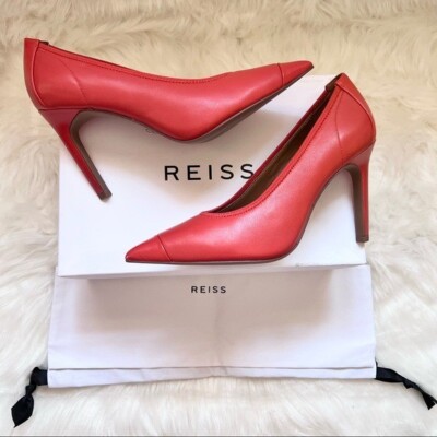 New! NIB REISS LONDON Lowri Leather Pointed Toe Stiletto Heel Court Shoes $295