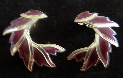 CHINA EXPORT STERLING POST EARRINGS - ENAMEL & GOLD VERMEIL, .95 INCH - 24MM