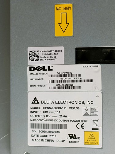 DELL S4810P-PWR-DC DPSN-300BD-1 D REV S0 DP/N ONMG1T - Photo 4/4