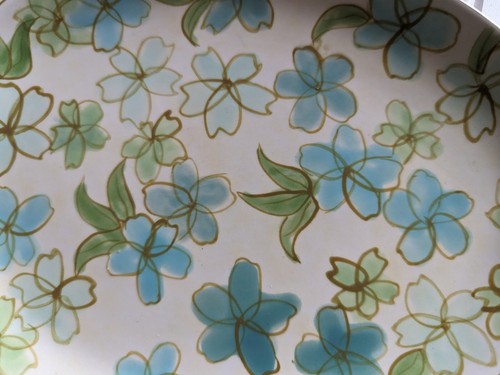 Set of 3 Pottery Barn Floral Oval Easter Egg Plates Box Dessert Salad Appetizer - Picture 8 of 9
