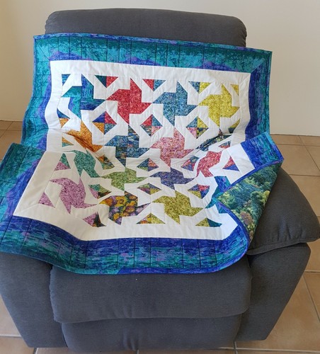 Pinwheel Quilt, Couch, Lap, Table Topper, Patchwork Quilt - Picture 9 of 9