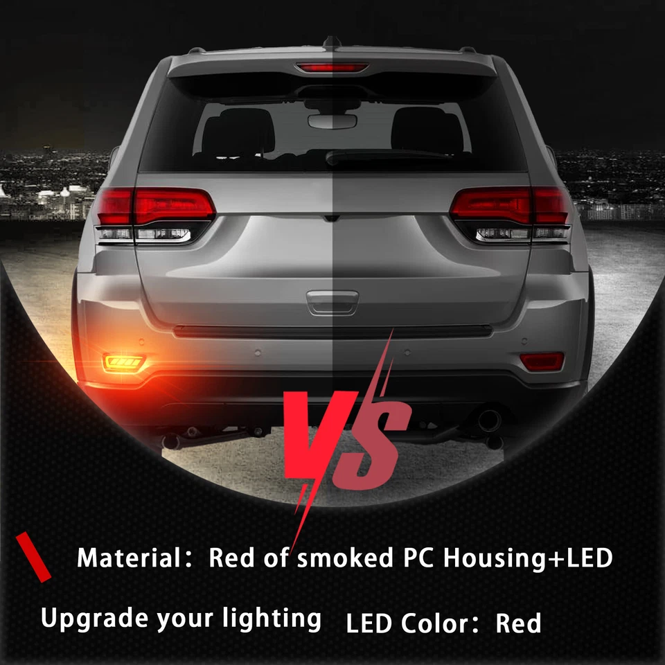 Rear Bumper Reflector Tail Light Brake Smoked For Jeep Grand Cherokee 2011-2021 - Image 2 of 4
