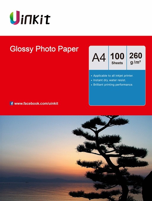 A4 Glossy Photo Printer Paper Inkjet Paper 260Gsm - 100 Sheets Uinkit