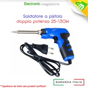 Saldatore a pistola doppia potenza 25 - 130 Watt per lavorare stagno
