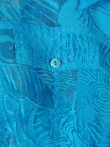 Erin London Sz M Flax Blend Sheer Floral Long Sleeve Elegant Full Zip Jacket Top - Picture 6 of 15