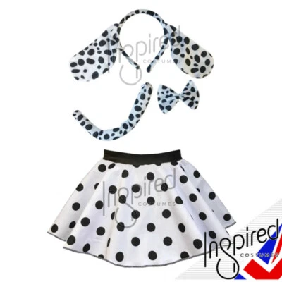 INSPIRED COSTUMES Girls Dalmatian Costume WORLD BOOK DAY Fancy Dress Or Ears and Tail set
