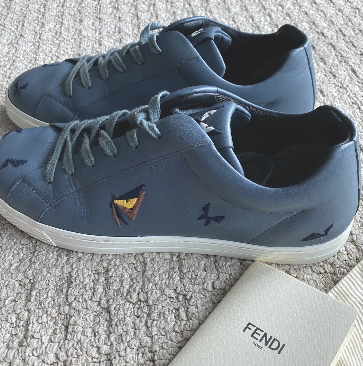 Fendi Grey Monster bug Men s Sneakers vintage 2017 Rare To Find
