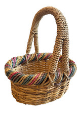 VTG Gorgeous Heavy Durable Braided Wicker Color Easter Style Basket 16" Tall