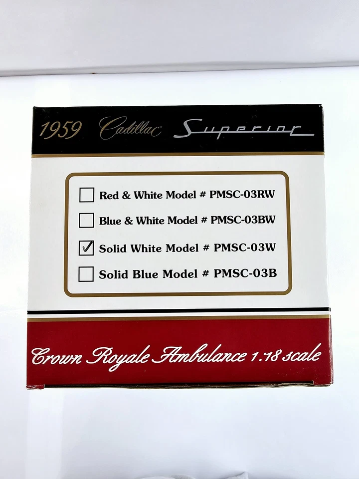 Sunset Coach 1959 Cadillac Superior Crown Royale Ambulance 1:18 Scale White New - Image 4 of 4