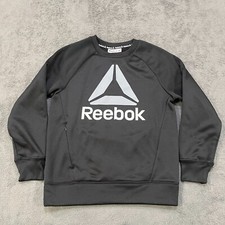 Reebok Black Logo Graphic Crewneck Casual Long Sleeve Sweatshirt Youth Size 8
