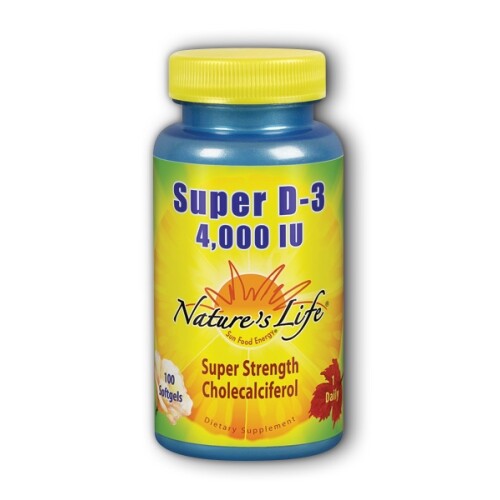 Super D-3 4000 IU 100 softgels By Nature's Life - Picture 1 of 1