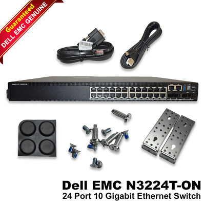 DELL EMC N3224T-ON 24X1G Rj-45 4X10G Sfp+ 2X100G L3 4GB 550W PSU Switch 74C4V