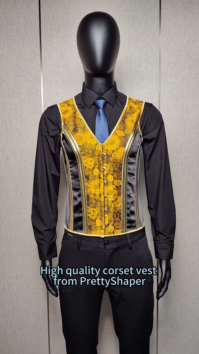 Corset Vest For Men Lace Up Boned Vintage Waistcost Palace