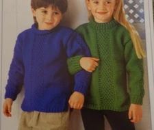 Stylecraft Knitting Pattern 4446 Kids Unisex Panel Front Sweater Chunky 20-30
