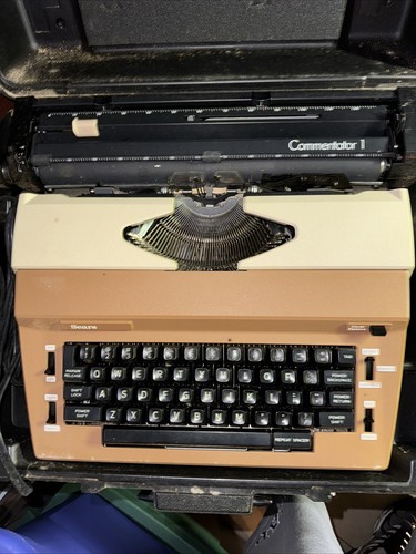 Sears Commentator 1 Portable Electronic Typewriter w/ Case, Vintage 1970s WORKS