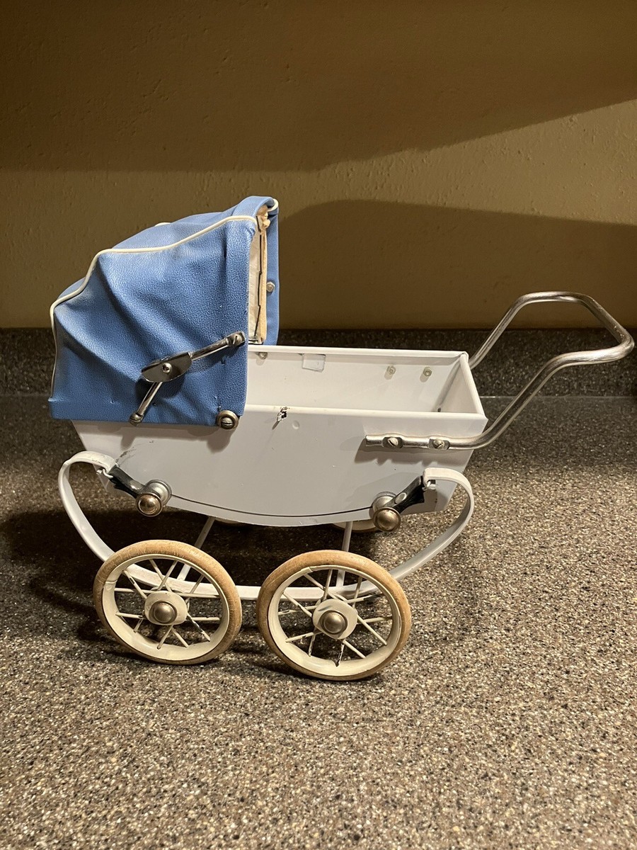 Mid Century Doucet French Blue Doll Carriage Pram Buggy | eBay