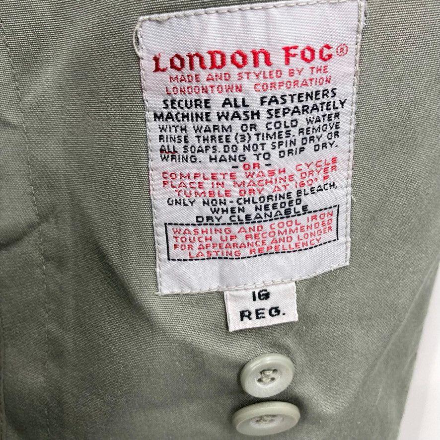 London Fog trench coat w/o belt -Size 16 - sage l… - image 8