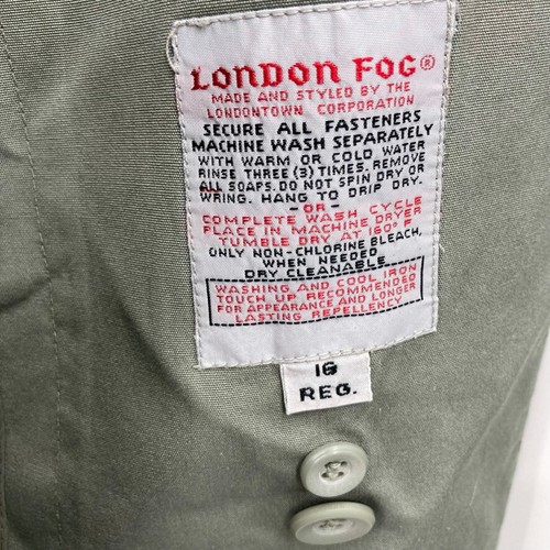 London Fog Trench Coat W/O belt - Size 16 - Sage Light Green - Picture 8 of 10