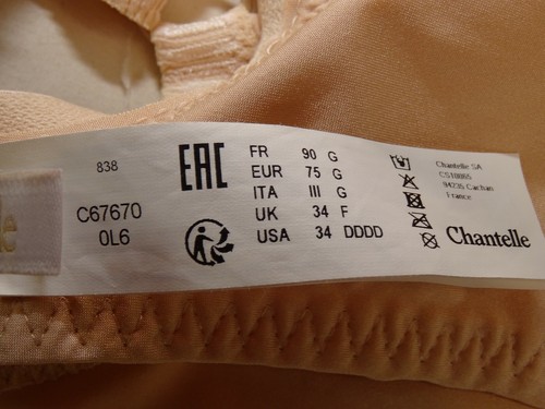 Chantelle 6767# Orangerie Full Coverage Unlined Underwire Bra US Size 34 DDDD - Picture 5 of 5