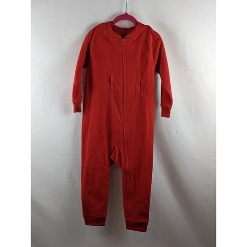 Acogedor pijama polar adaptable acceso abdominal para niños pequeños mono gato y gato rojo 2T - Imagen 5 de 6