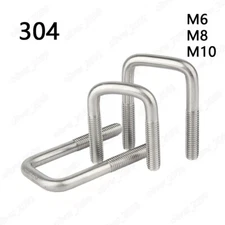 304 Stainless Steel Right Angle U-Bolts Screws M6 M8 M10