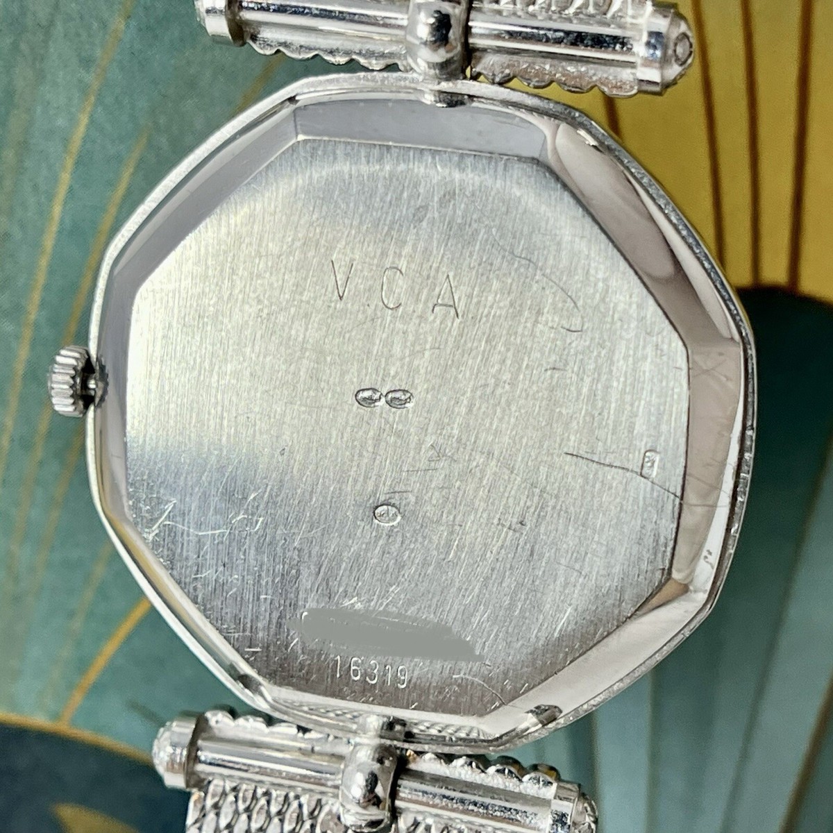 ay　ヴァンクリーフ&アーペル ペルレミディ #51 YG Van Cleef & Arpels Vintage 18k White Gold Tiger's Eye Diamond