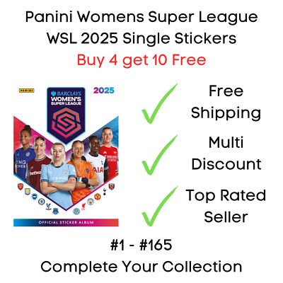 Panini Women's Super League WSL 2025 Stickers #1 - 165 Buy 4 get 10 Free