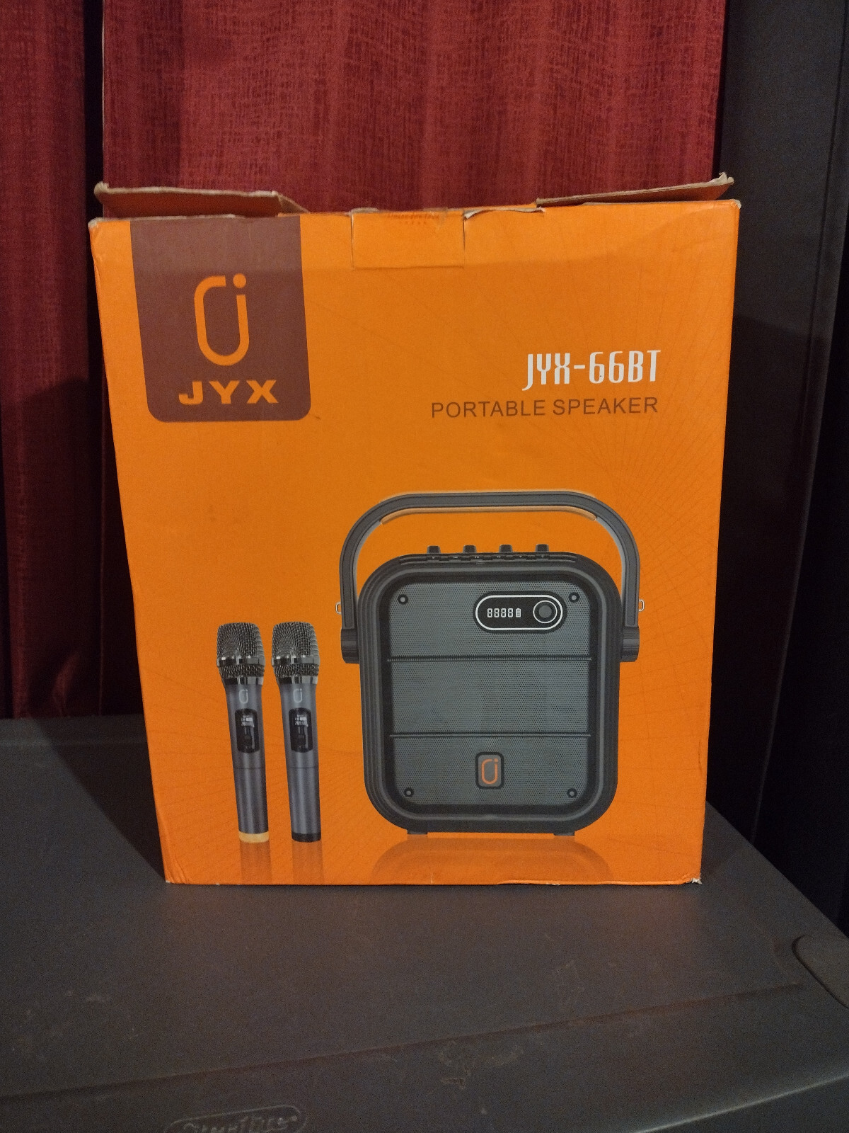 JYX 66BT Karaoke Machine with 2 UHF Wireless Microphones, Portable