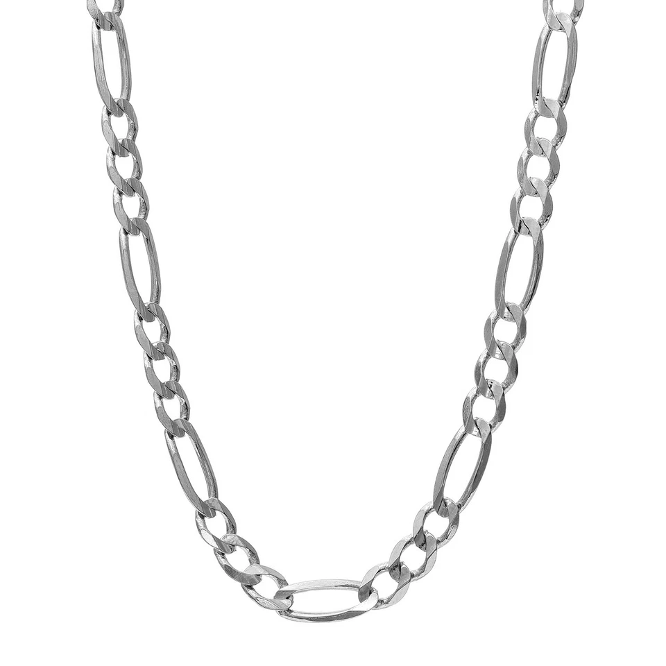 925 Sterling Silver 20" 8 mm Mens Figaro Chain/Necklace 30 grams