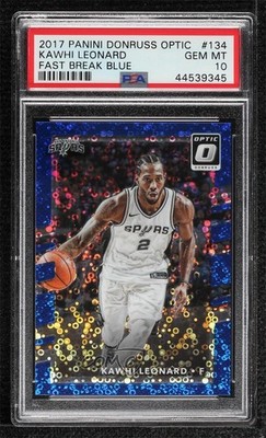 2017 Donruss Optic Fast Break Blue Prizm 47/50 Kawhi Leonard PSA 10 GEM MT 1yj