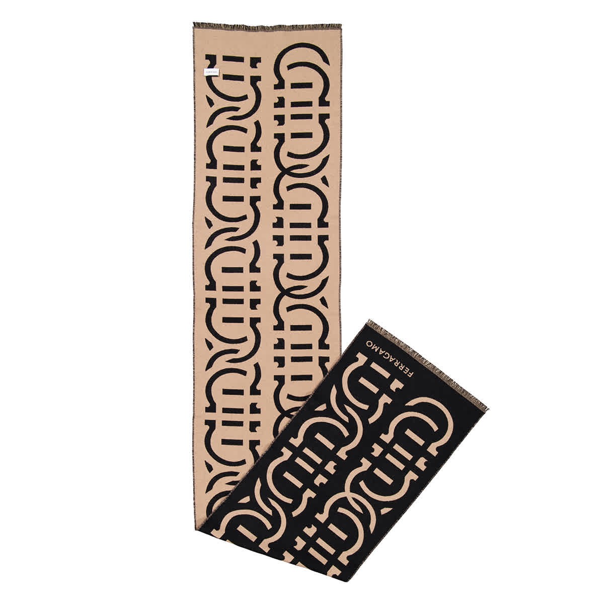 Шерстяной шарф с логотипом Ferragamo Z-V3VWJ 57890₽