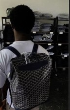 Men's Black/Gray Geometric Backpack Large Zip Closure Adjustable Shoulder Straps