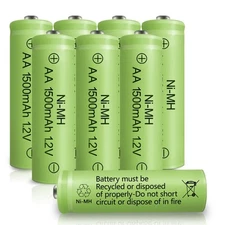 AA Rechargeable Batteries NIMH 1.2V Double A 1500mAh High Capacity Battery Lo...