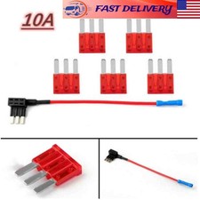 1-20 Set Add-A-Circuit Piggyback Fuse Tap Holder Red ATL Micro3 Blade Fuse 10A