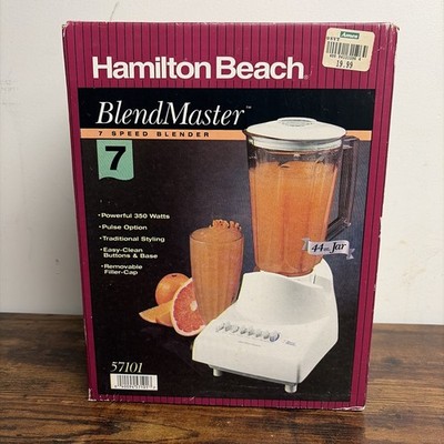 NEW IN BOX VTG Hamilton Beach 7 Speed Blender 57101 44oz Jar 350 Watt White