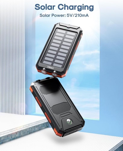 Power Bank Solare 30000mAh, 2 porte di uscita USB e ingresso micro USB - Photo 2/6