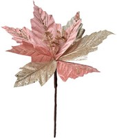 Clayre & Eef 65824 Weihnachtsdeko Blume Rosa Gold Ø 24X27 Cm Kunststoff