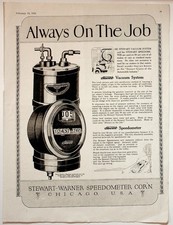 Stewart-warner 1921 Vintage Print Advertisement Speedometer Vacuum System