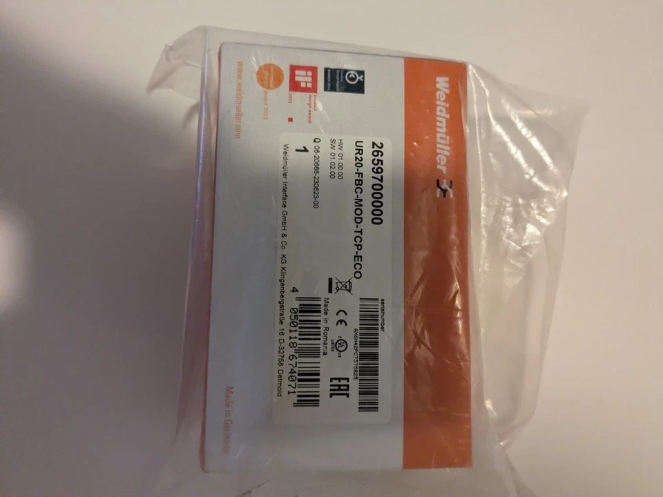 Weidmuller 2659700000 Fieldbus Coupler UR20-FBC-MOD-TCP-ECO (New Boxed) B43 - Image 2 of 2
