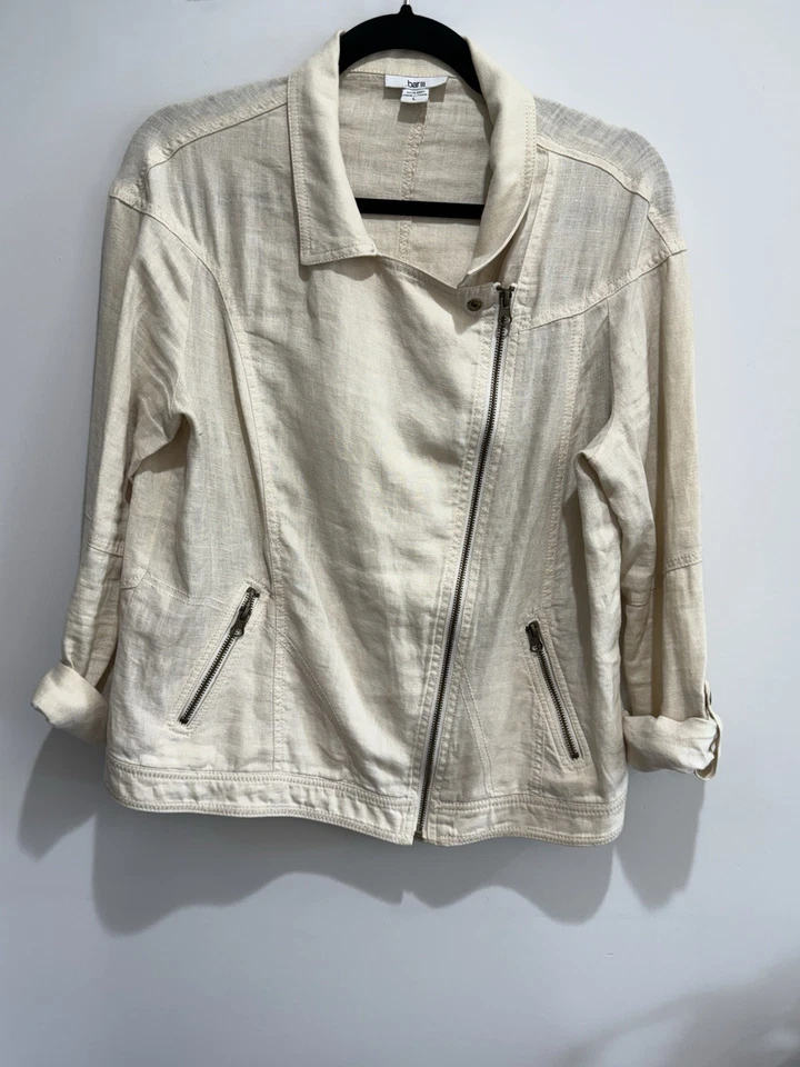 Chaqueta Moto Bar III Lino Talla L — Ligera, Cremallera Asimétrica Foto 2 de 4